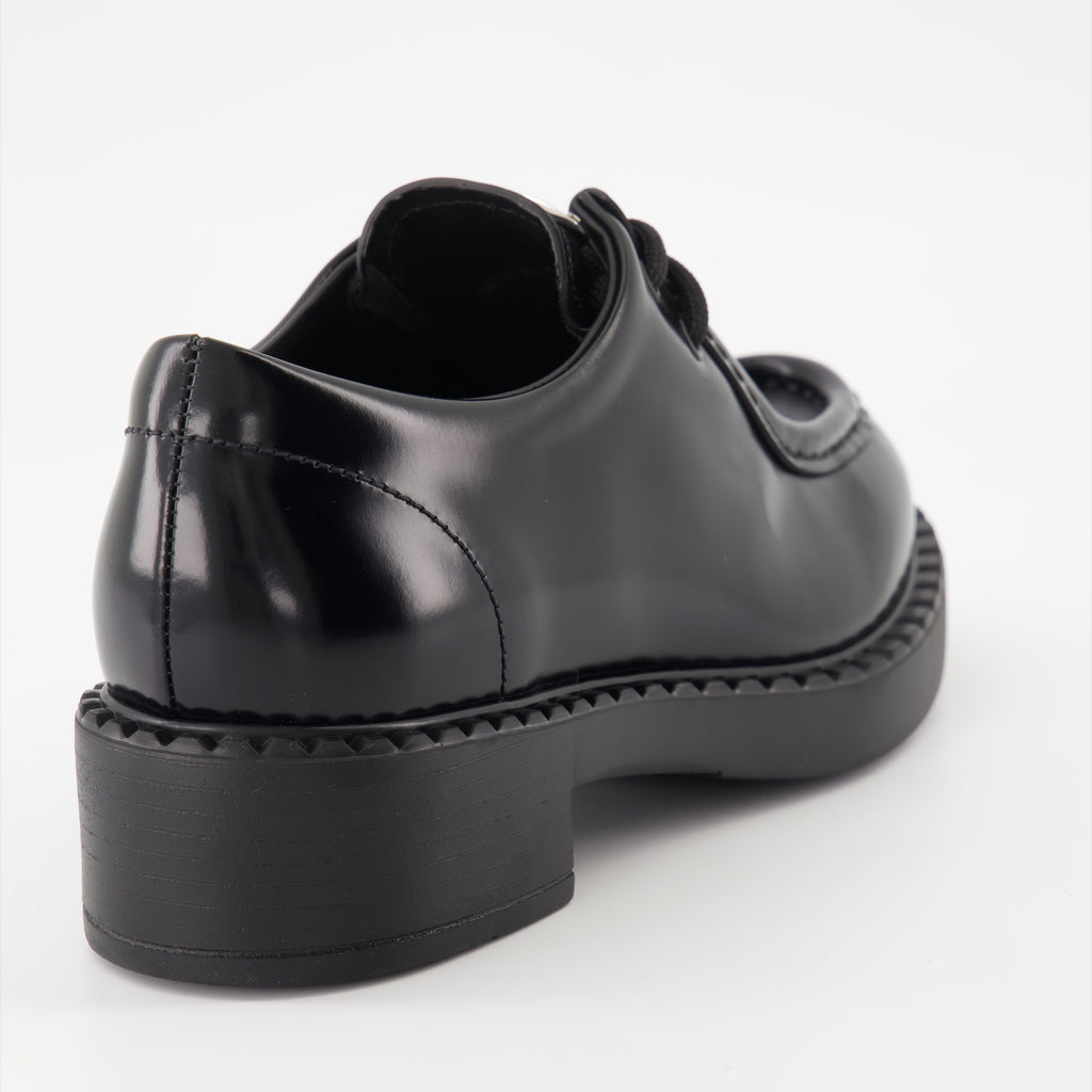 Loafer Mocassins à lacets Prada Schwarz Femme