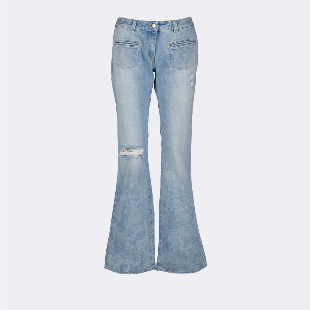 Pantaloni Jeans Bootcut Palm Angels Blu Femme