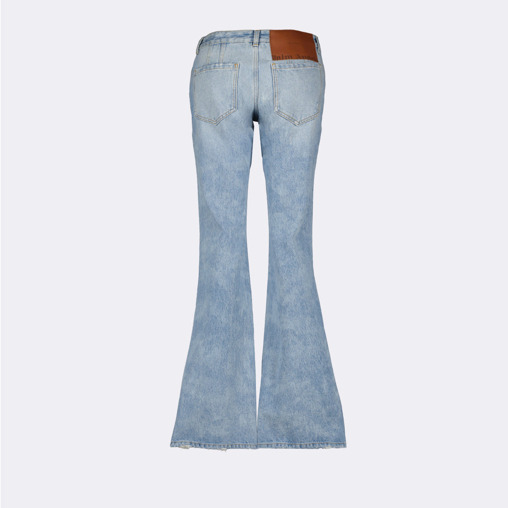 Pantaloni Jeans Bootcut Palm Angels Blu Femme