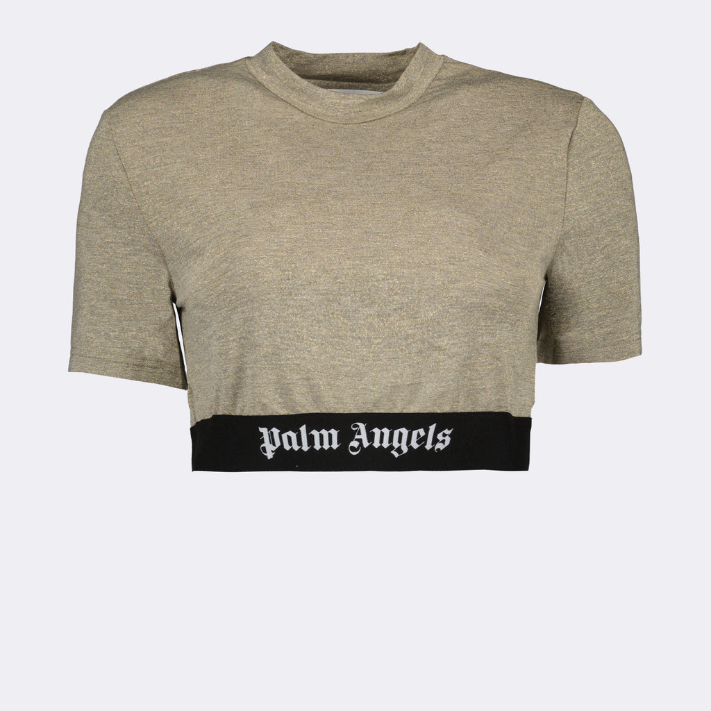 Tops T-Shirt Crop Palm Angels Ouro Femme