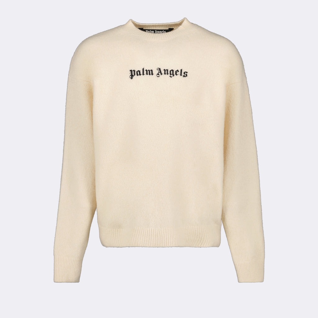 Strickwaren Pull à logo Palm Angels Beige Homme