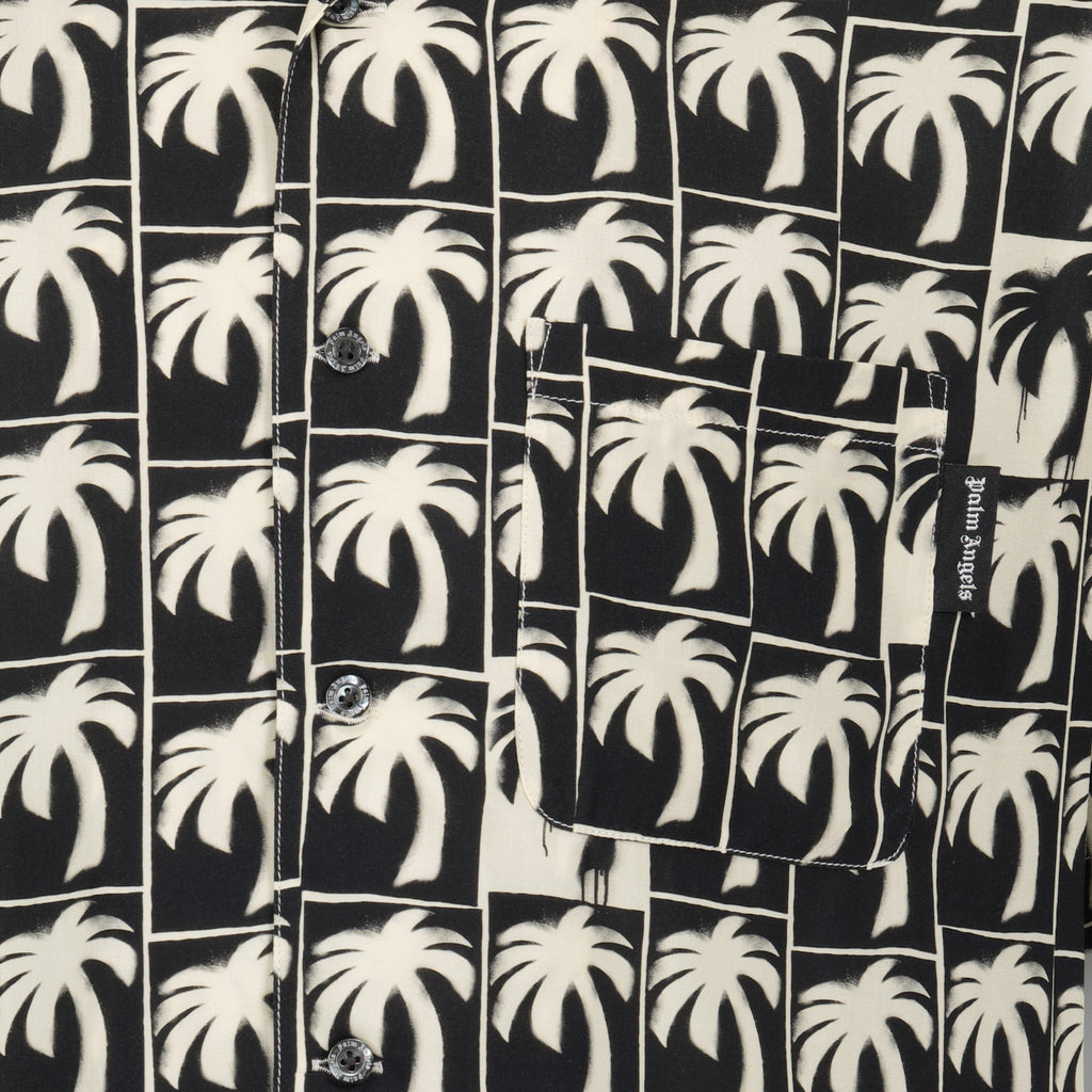 Shirts Dripping Palms Shirt Palm Angels Black Man