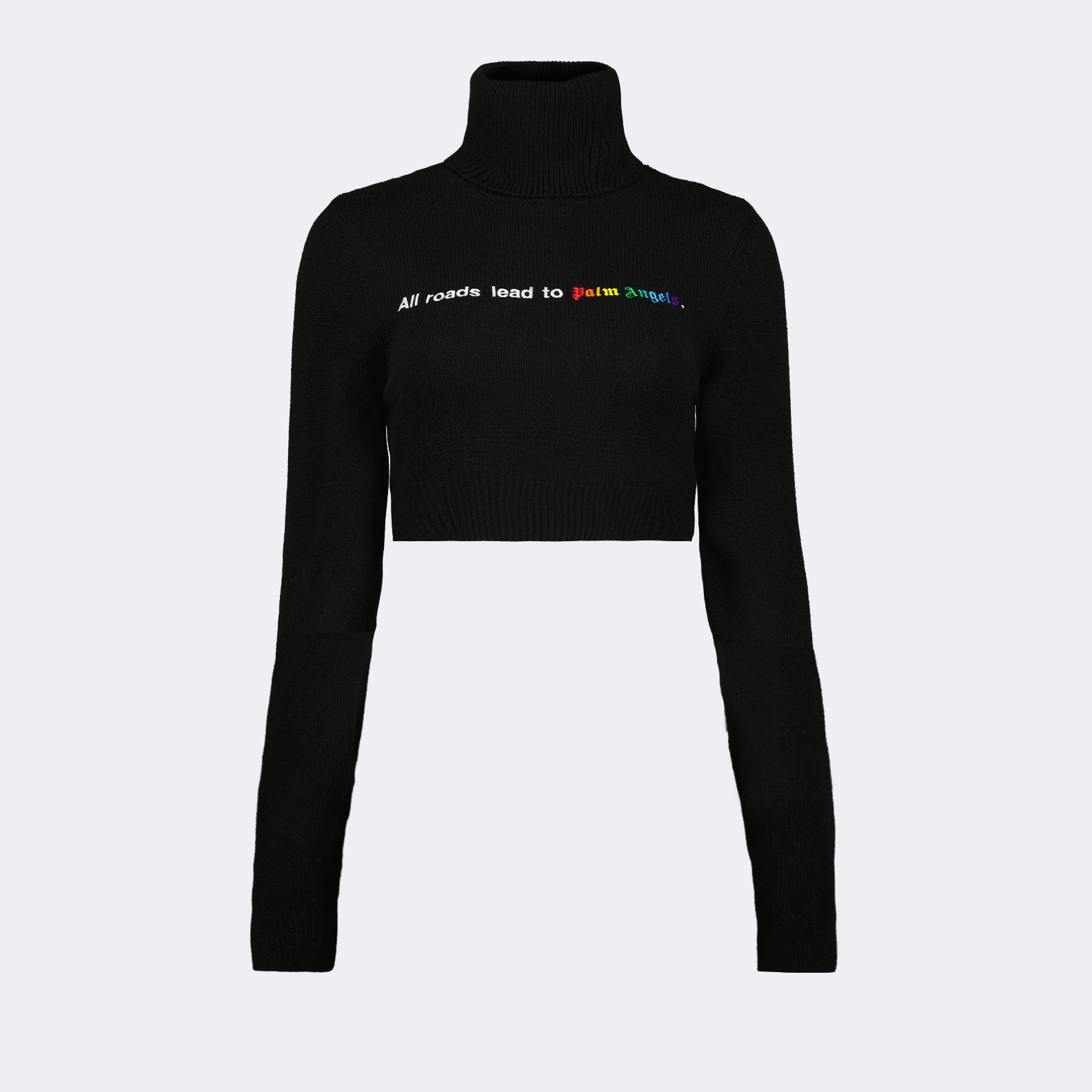 니트웨어 크롭 스웨터 Palm Angels 검은색 Femme
