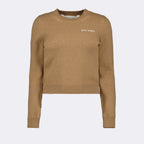 Maglieria Maglione con Logo Palm Angels Marrone Femme