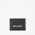 Pequenos artigos de couro Porte-cartes à logo Palm Angels Preto Homme