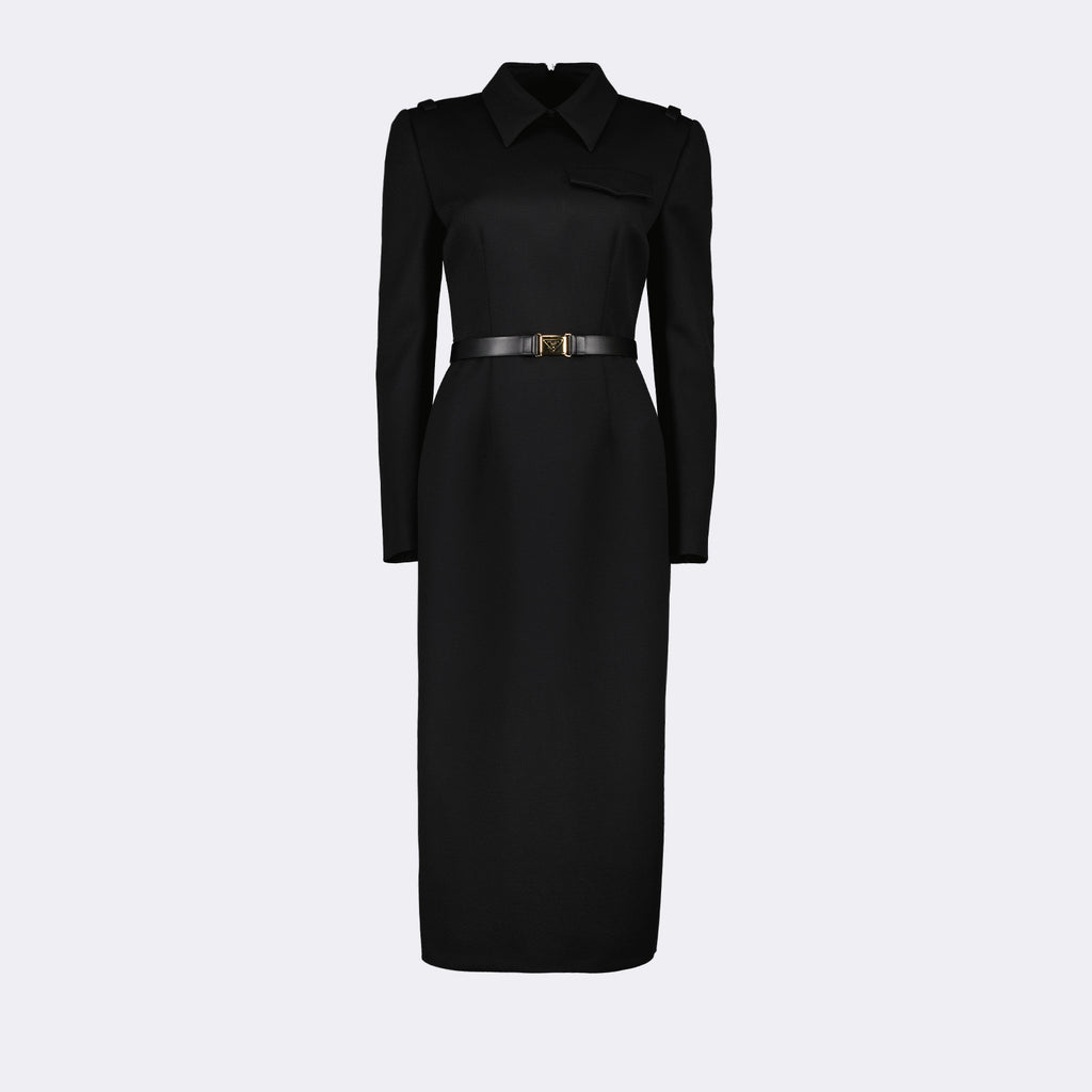 Robes Robe en natté stretch Prada Noir Femme