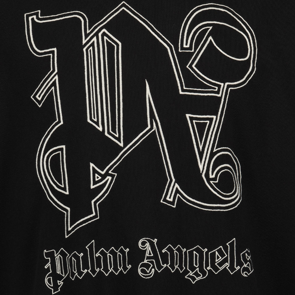 Felpe Felpa con Cappuccio PA Monogram Palm Angels Nero Homme