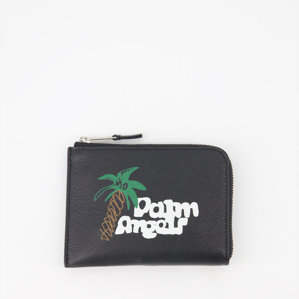 Kleine lederwaren Portemonnaie Sketchy Palm Angels Schwarz Homme