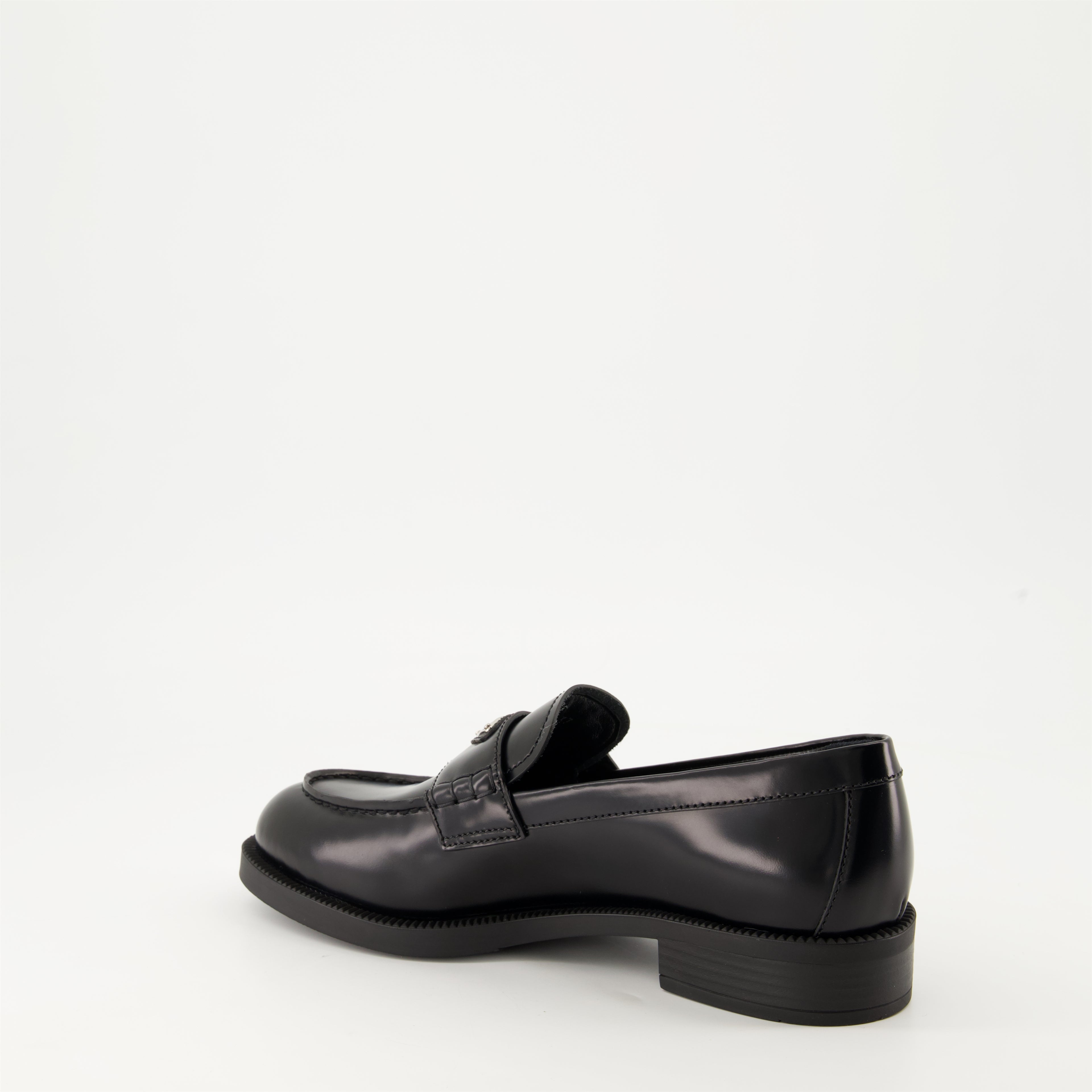 Mocassins Mocassins en cuir brossé Prada Noir Femme