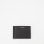 Small leather goods Grained leather card holder Saint Laurent Black Man