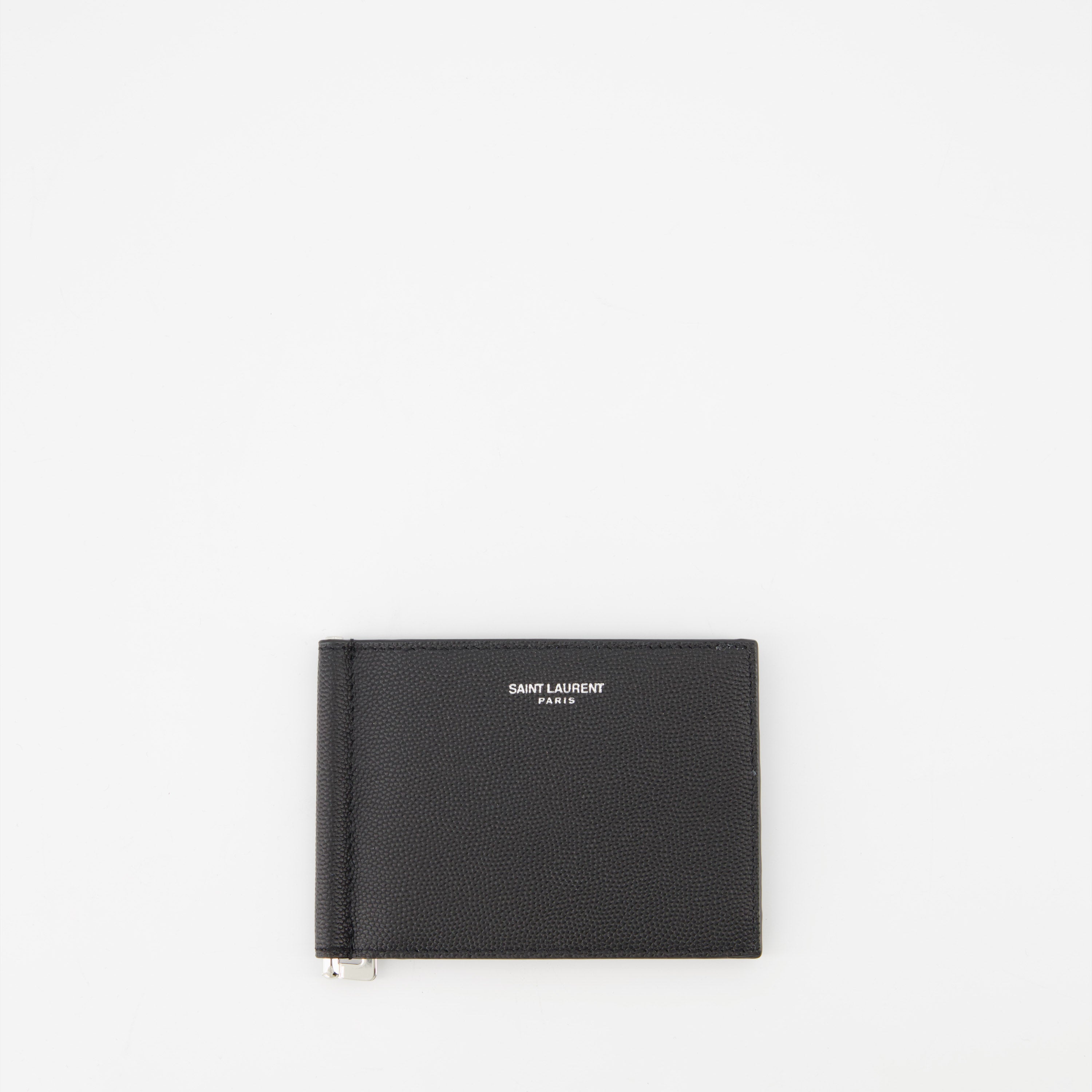 Small leather goods Grained leather card holder Saint Laurent Black Man