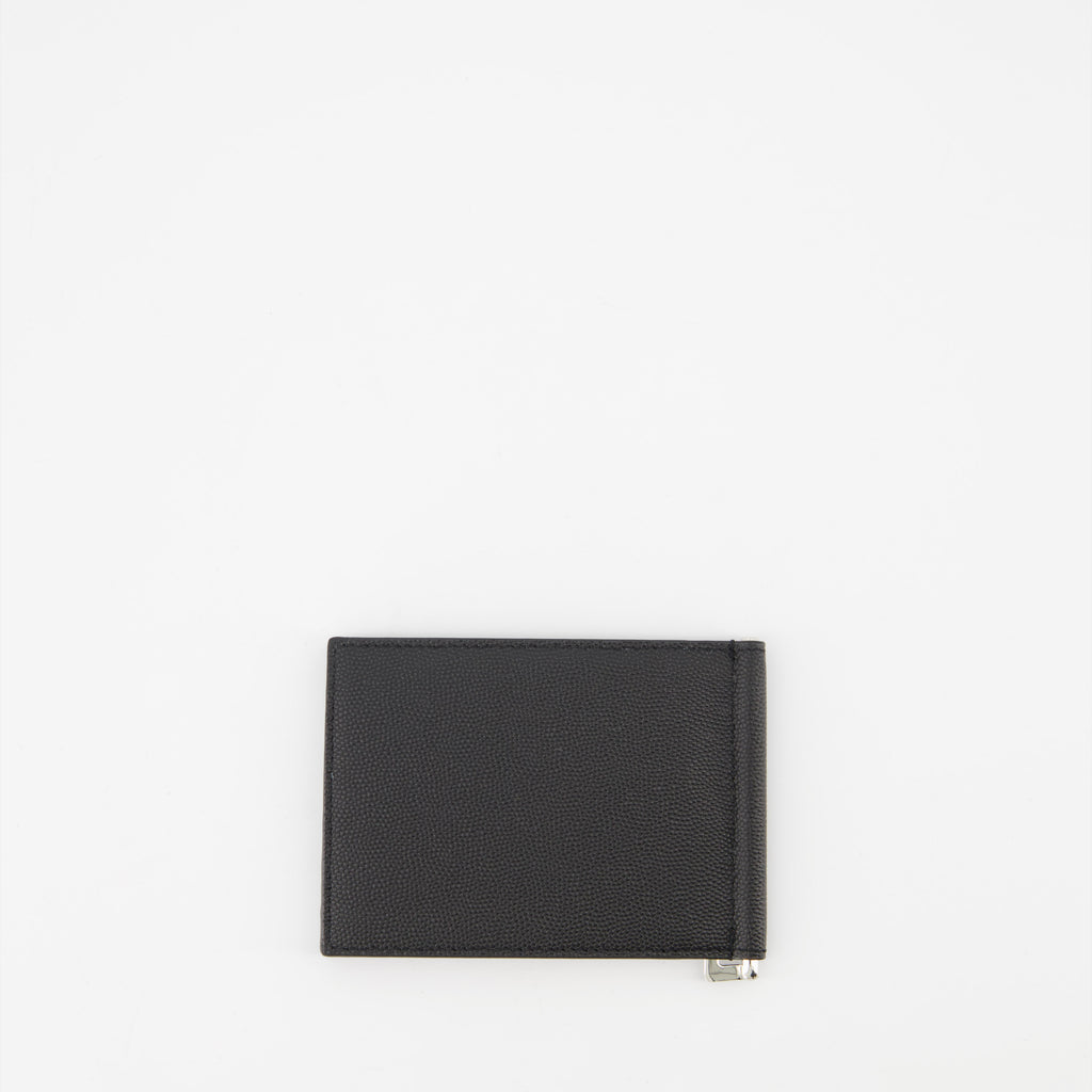 Small leather goods Grained leather card holder Saint Laurent Black Man