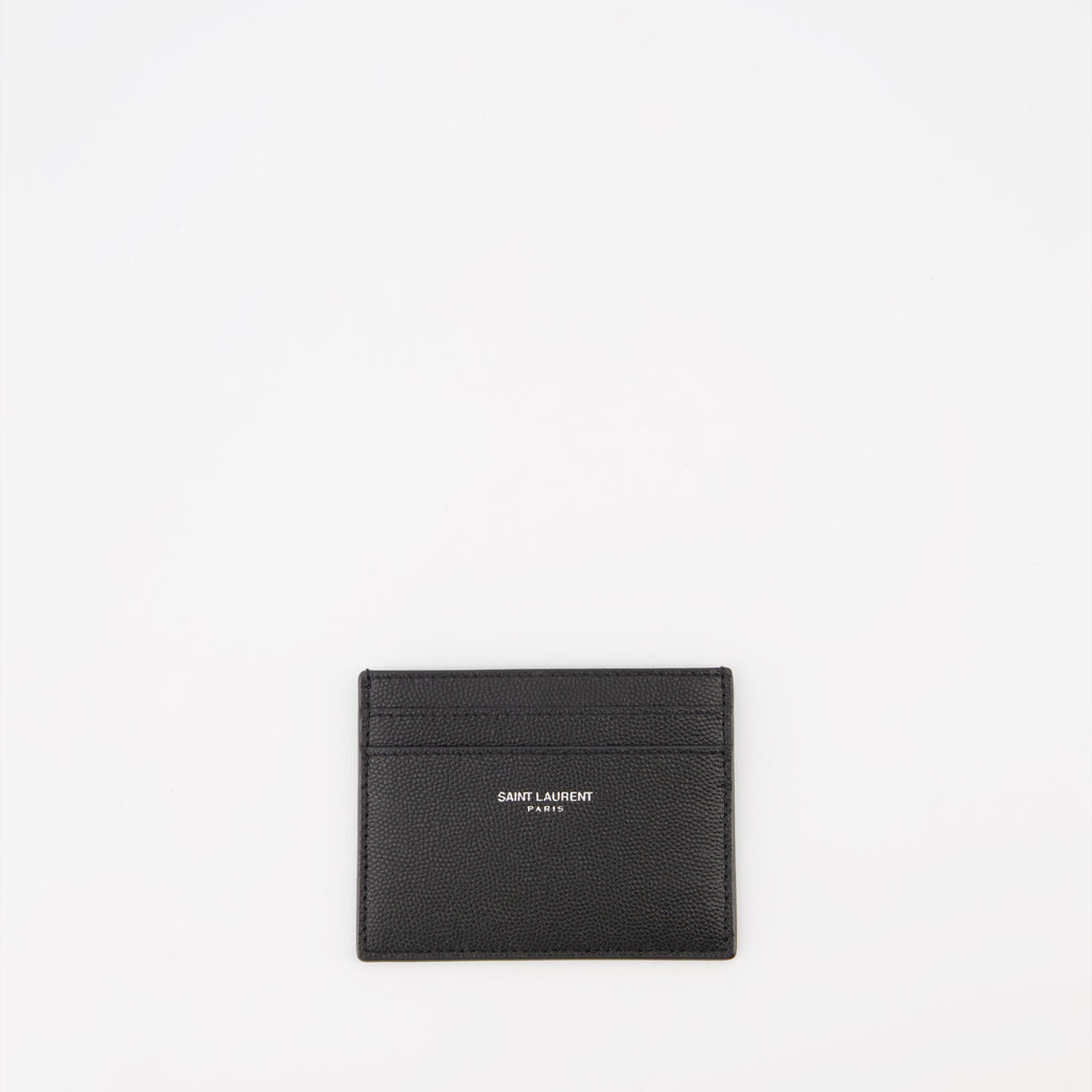 Small Leather Goods Leather Card Holder Saint Laurent Black Men
