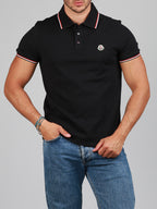 Polo shirts Logo polo shirt Moncler Blue Man