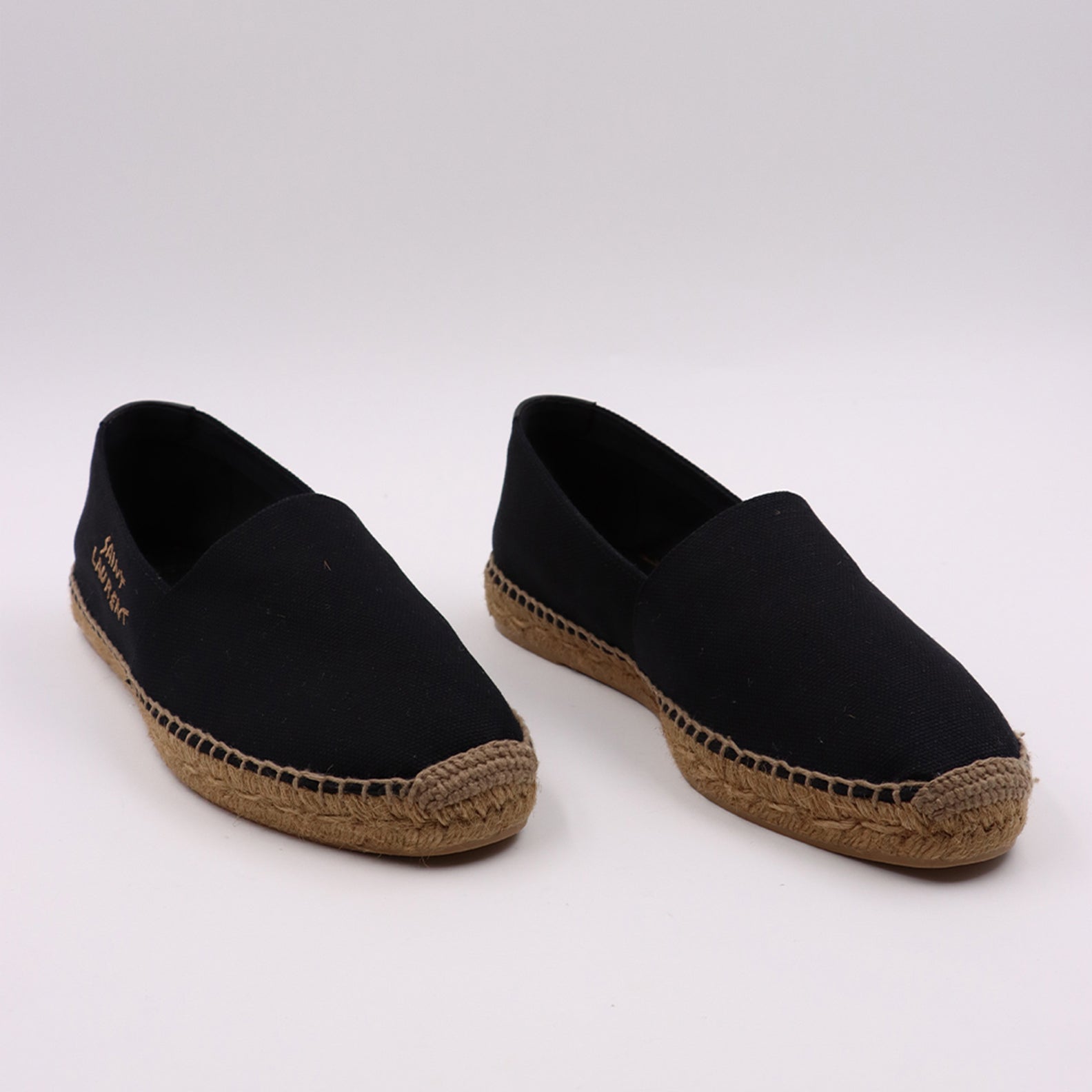 Espadrilles Espadrilles en coton brodées Saint Laurent Noir Homme