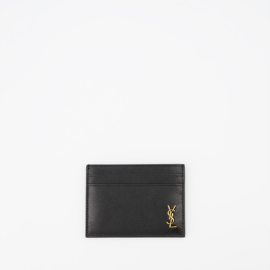 Kleine lederwaren YSL Kartenhalter Saint Laurent Schwarz Homme