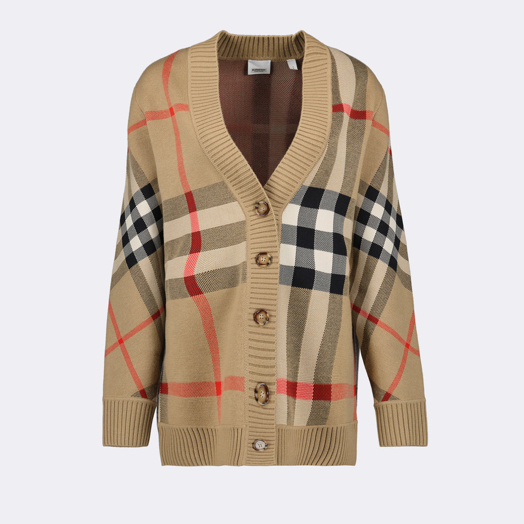 니트웨어 Cardigan à carreaux Burberry 갈색 Femme