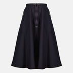 Imagen de la falda midi azul marino de la marca Moncler para mujer - Temporada Primavera-Verano 2026 - Vista Frontal