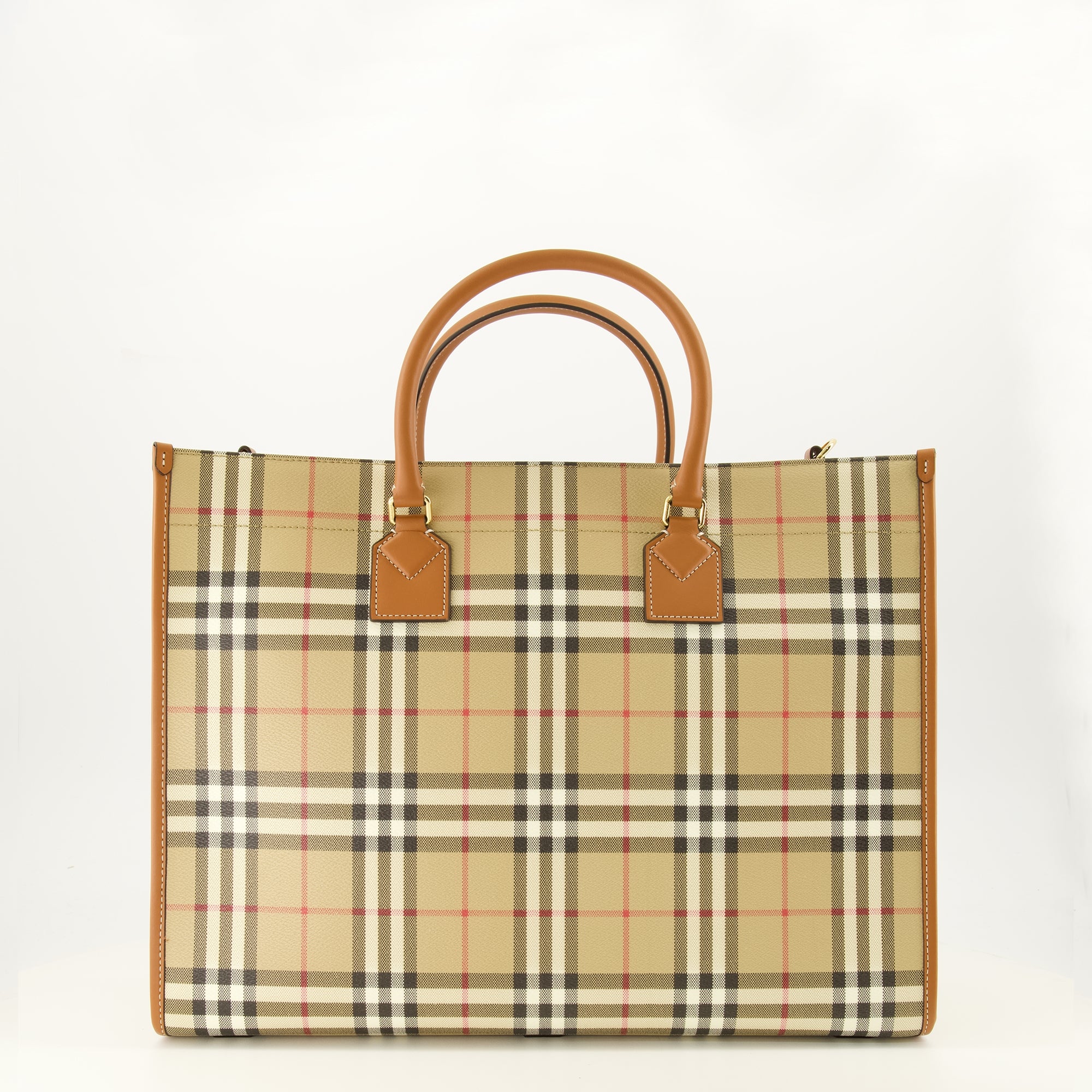 Sacs cabas Freya Check Tote Bag Burberry Beige Femme