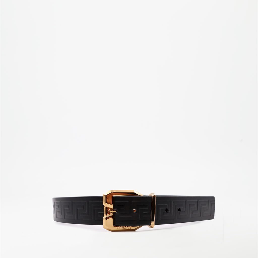 Gürtel Ceinture La Greca Versace Schwarz Femme