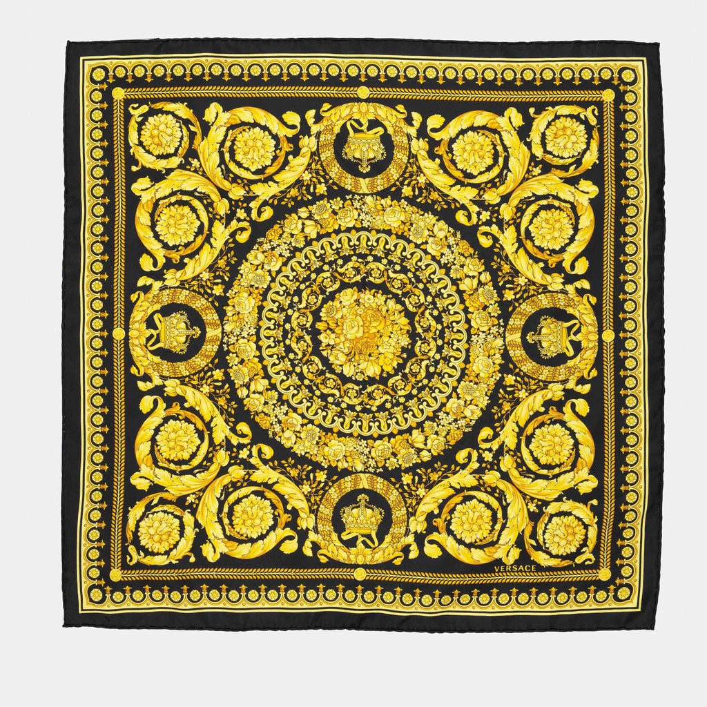 Scarves and gloves Barocco silk scarf Versace Yellow Women