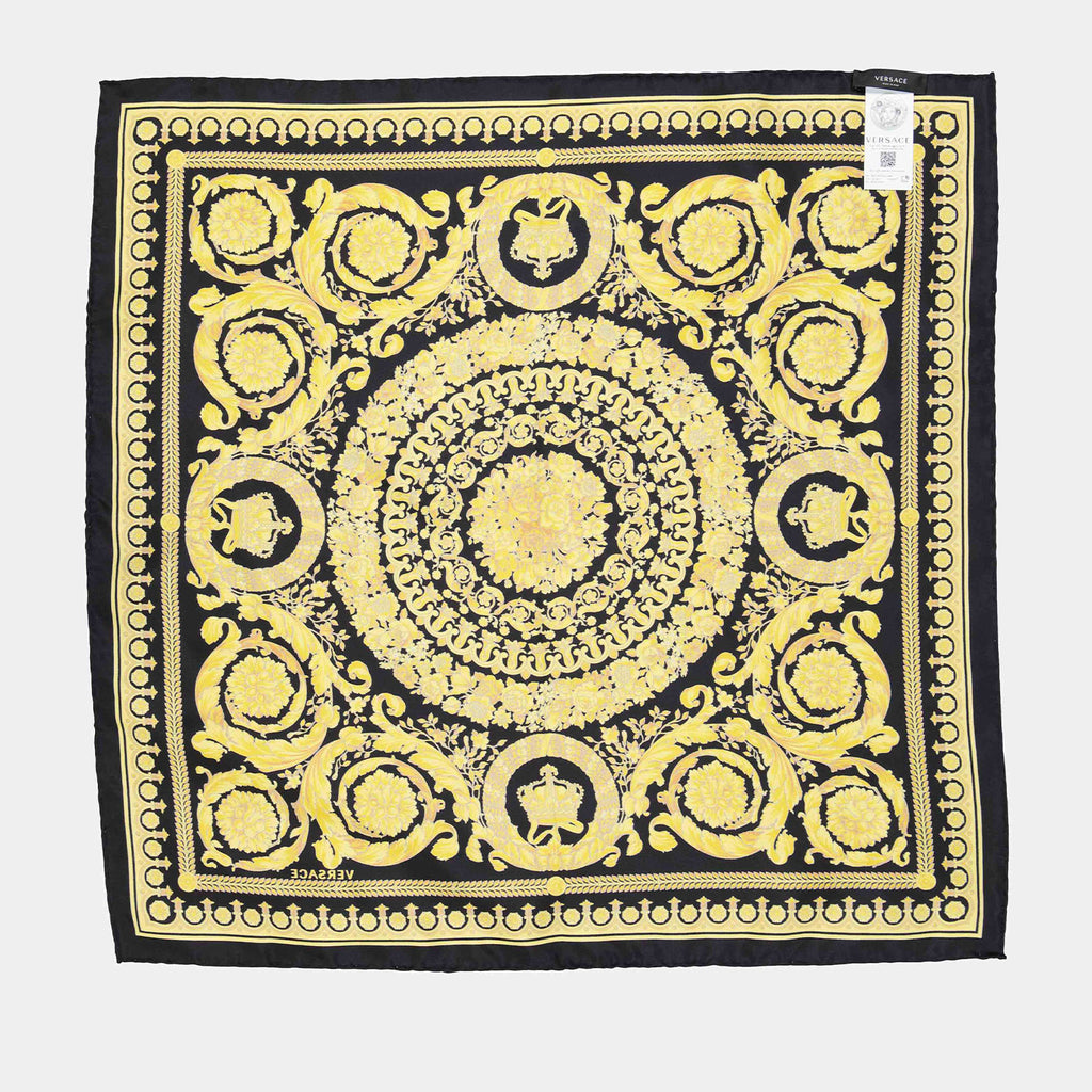 Scarves and gloves Barocco silk scarf Versace Yellow Women