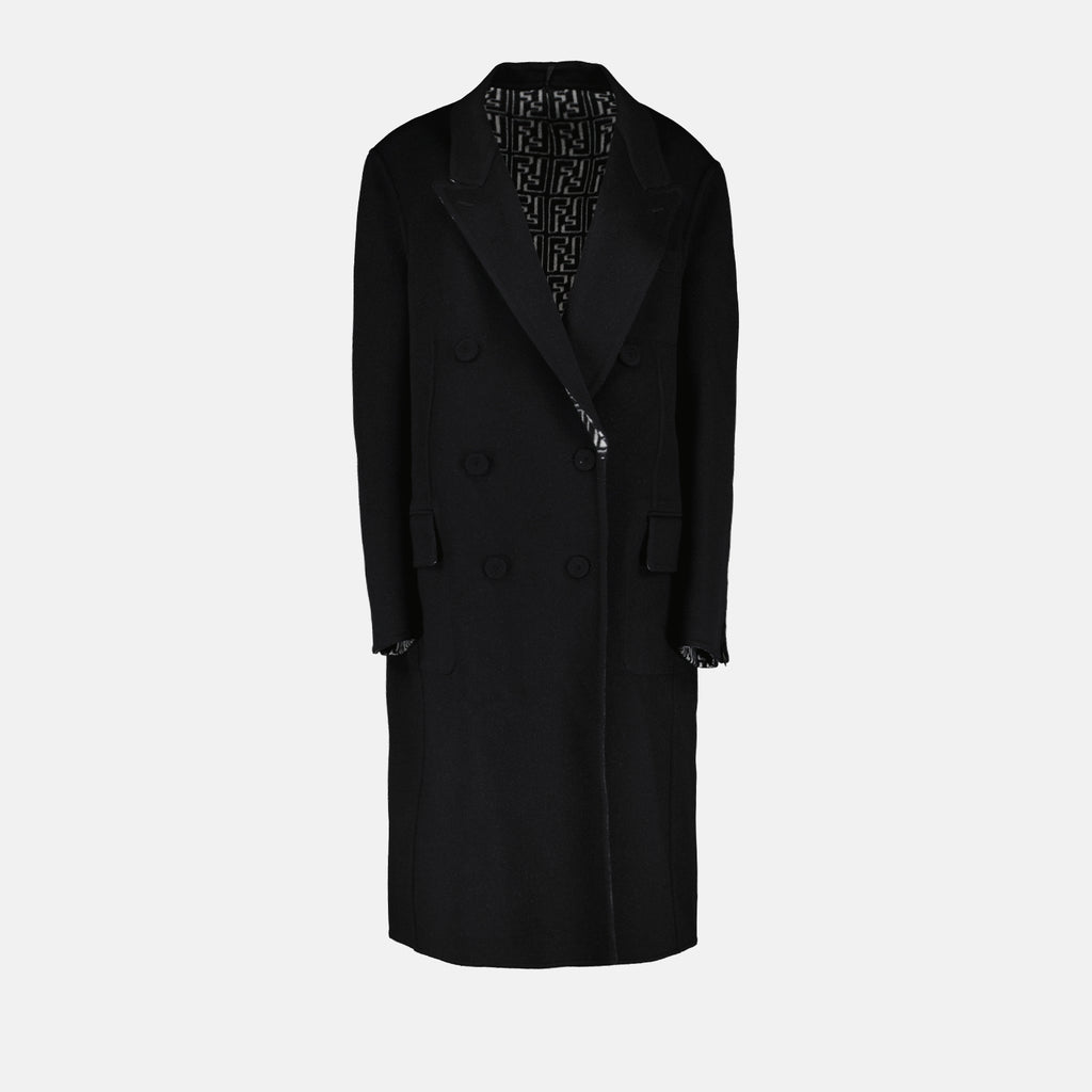 Manteaux Manteau en laine Fendi Noir Homme