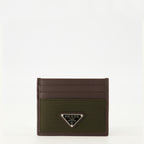 Imagen del portatarjetas Speedrock caqui de Prada para Hombre - Temporada Primavera-Verano 2026 - Vista Frontal