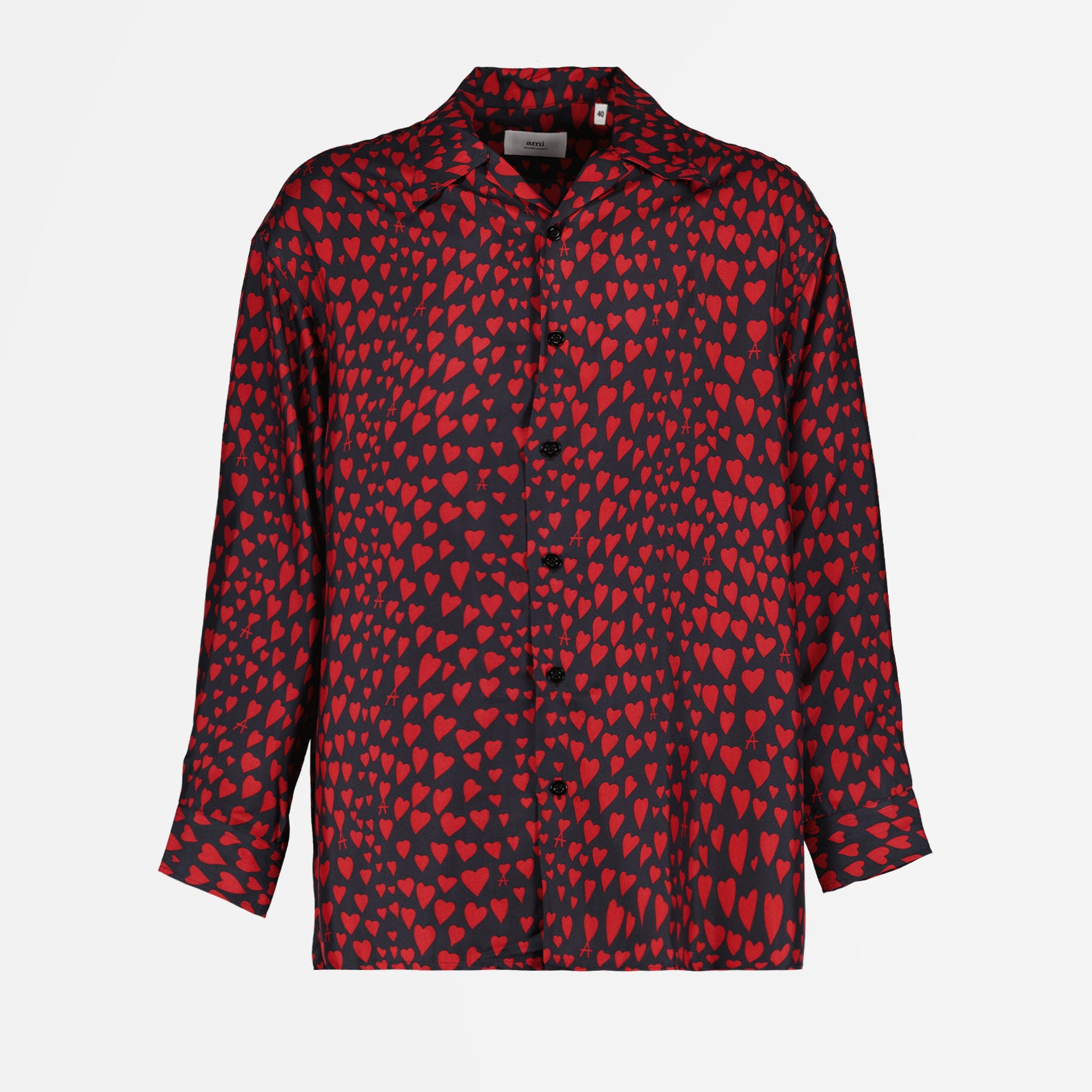Shirts Heart print shirt Ami PARIS Black Man