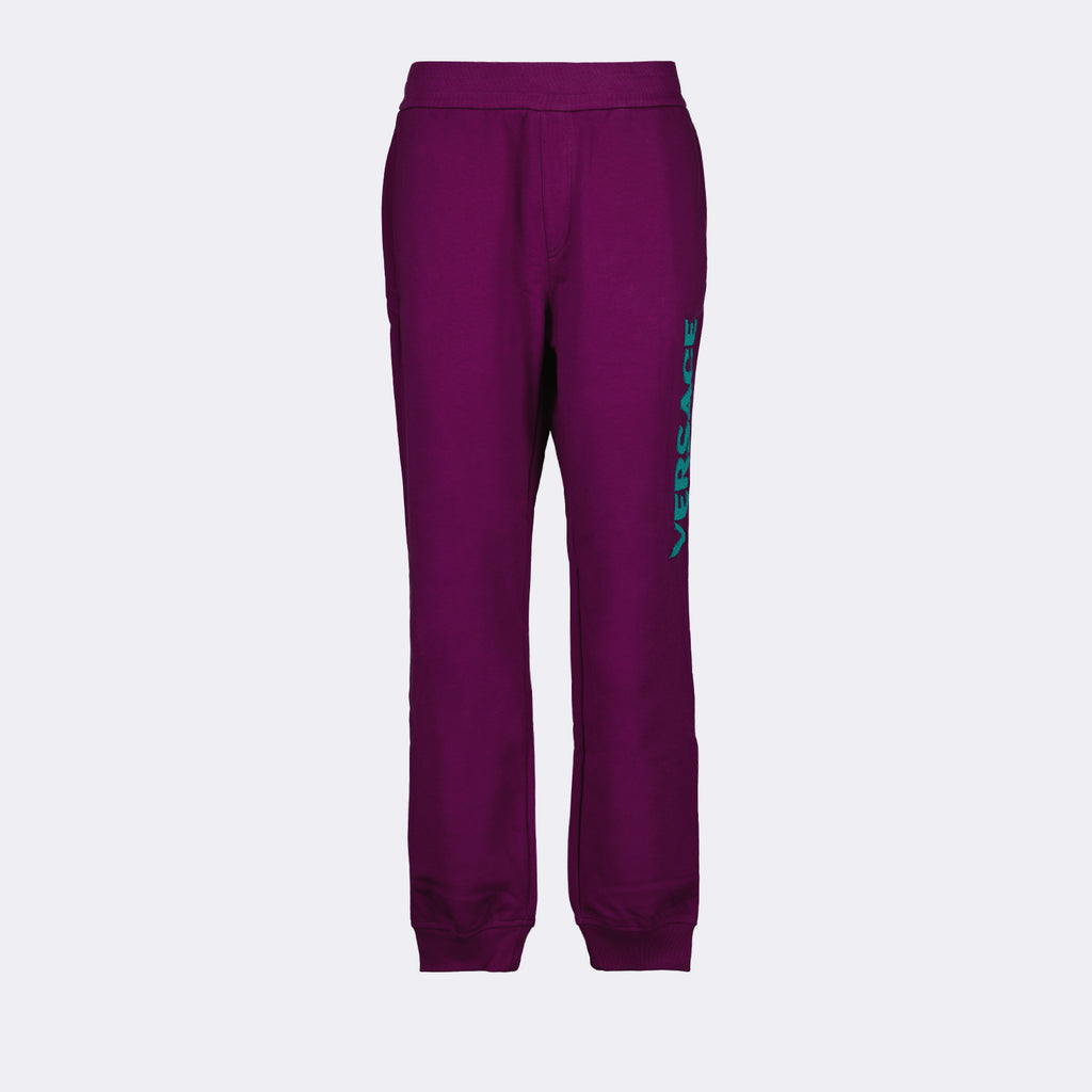 Pants Logo jogging pants Versace Purple Man