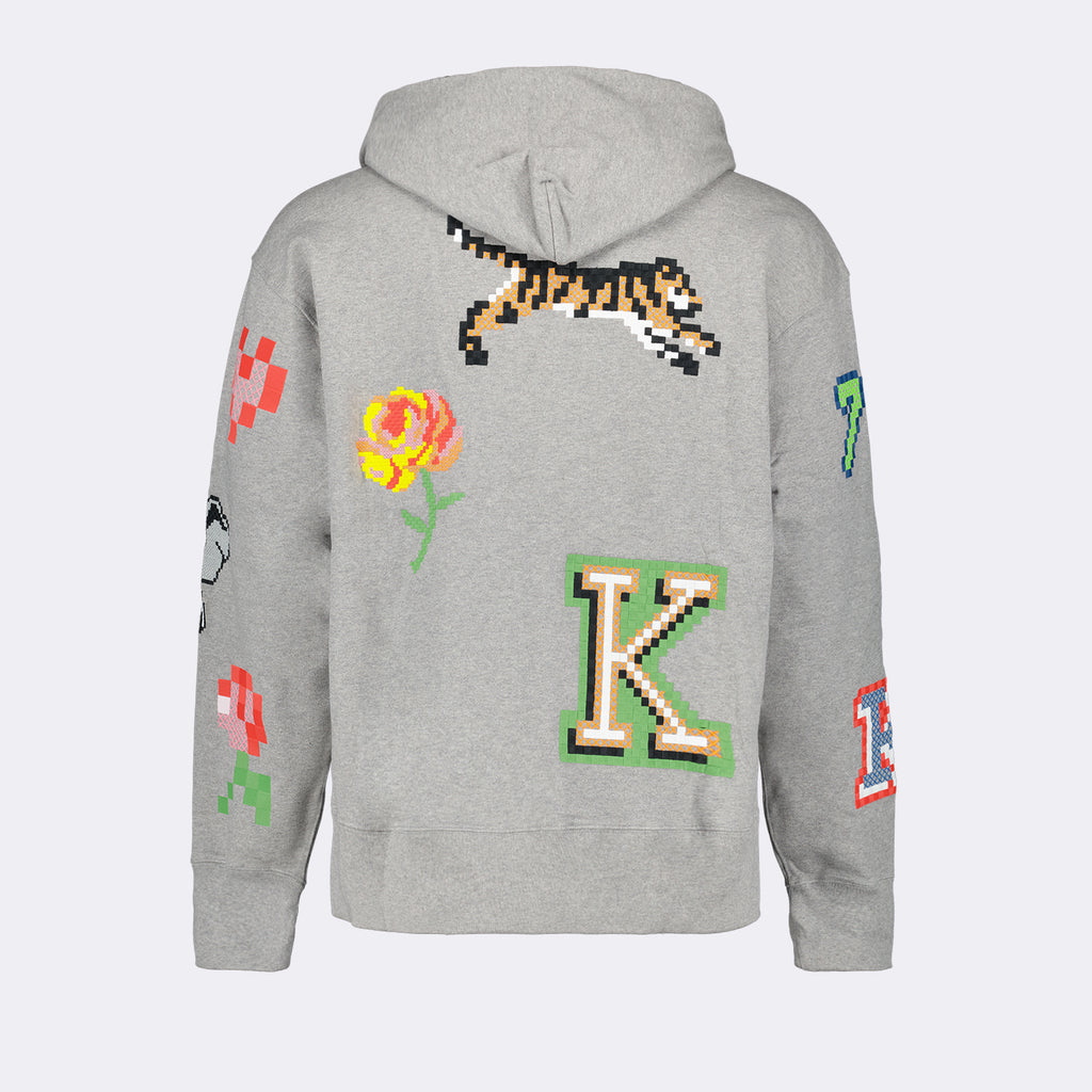 Sweatshirts Sweat à capuche Kenzo Pixel Kenzo Gris Homme