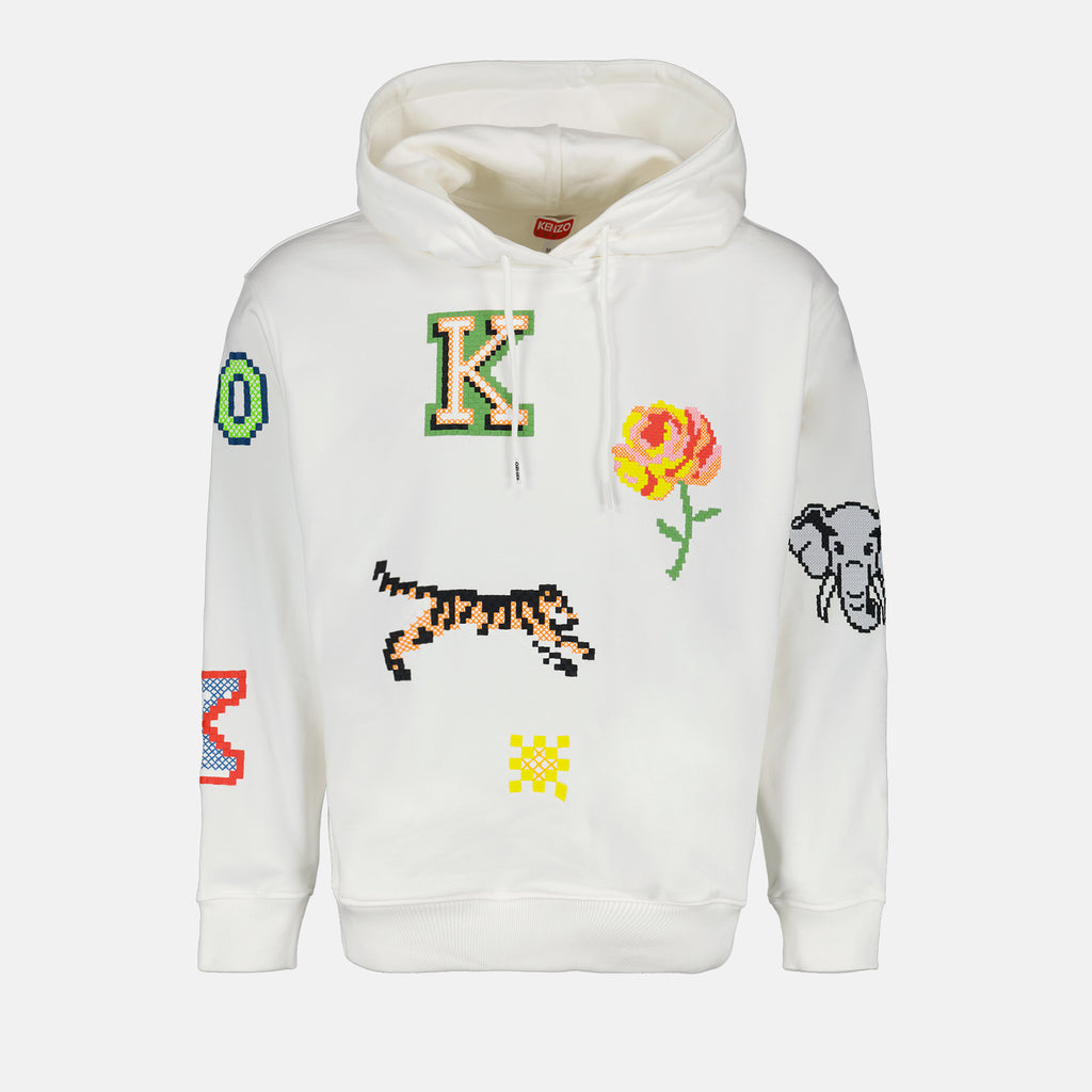 Sweatshirts Sweat à capuche Kenzo Pixel Kenzo Blanc Femme