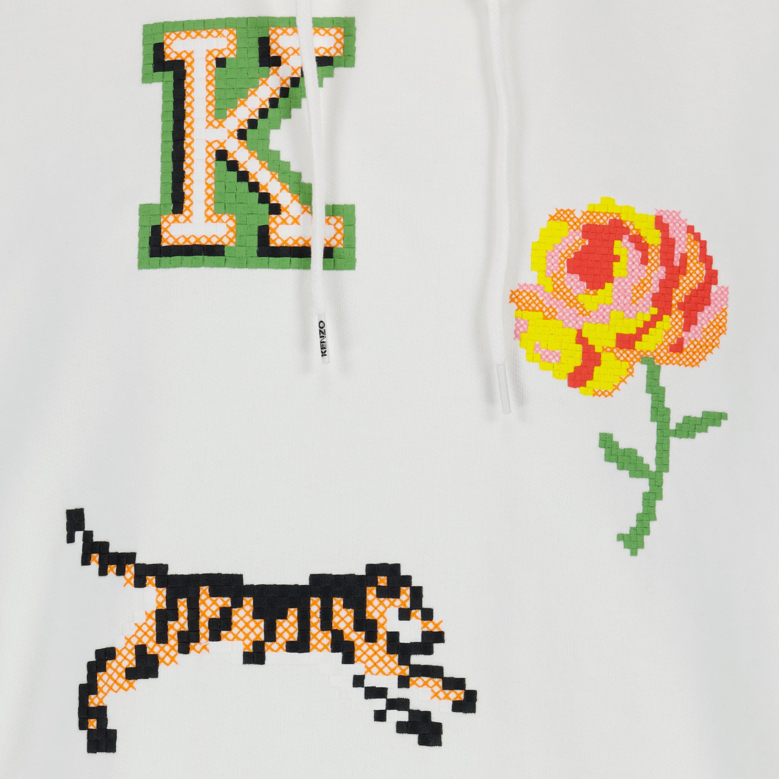 Sweatshirts Sweat à capuche Kenzo Pixel Kenzo Blanc Femme