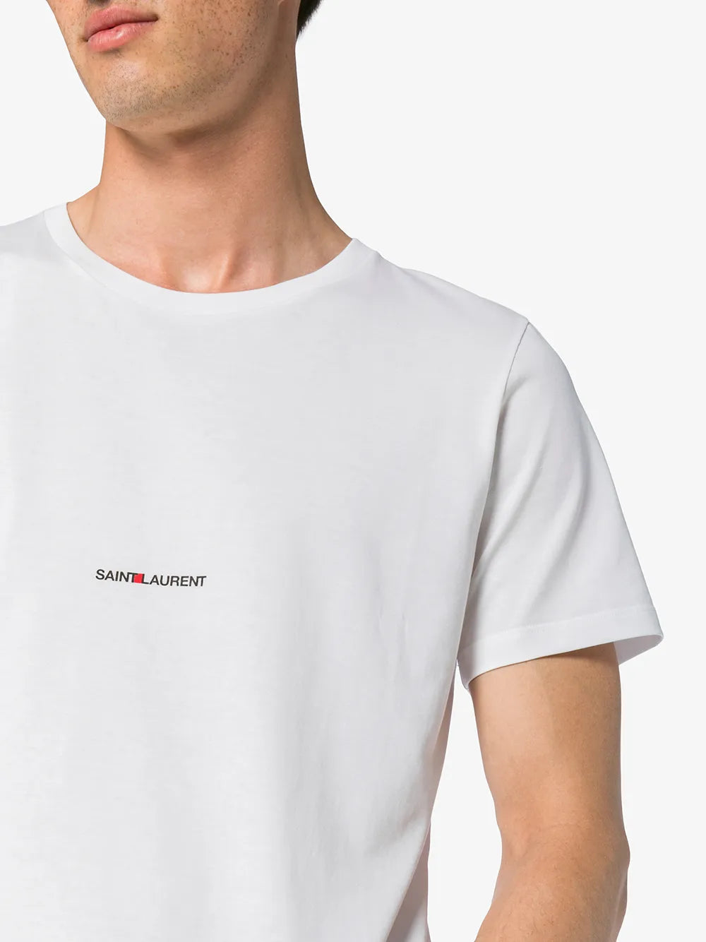 Camisetas Camiseta Blanca con Logo Saint Laurent Blanco Homme