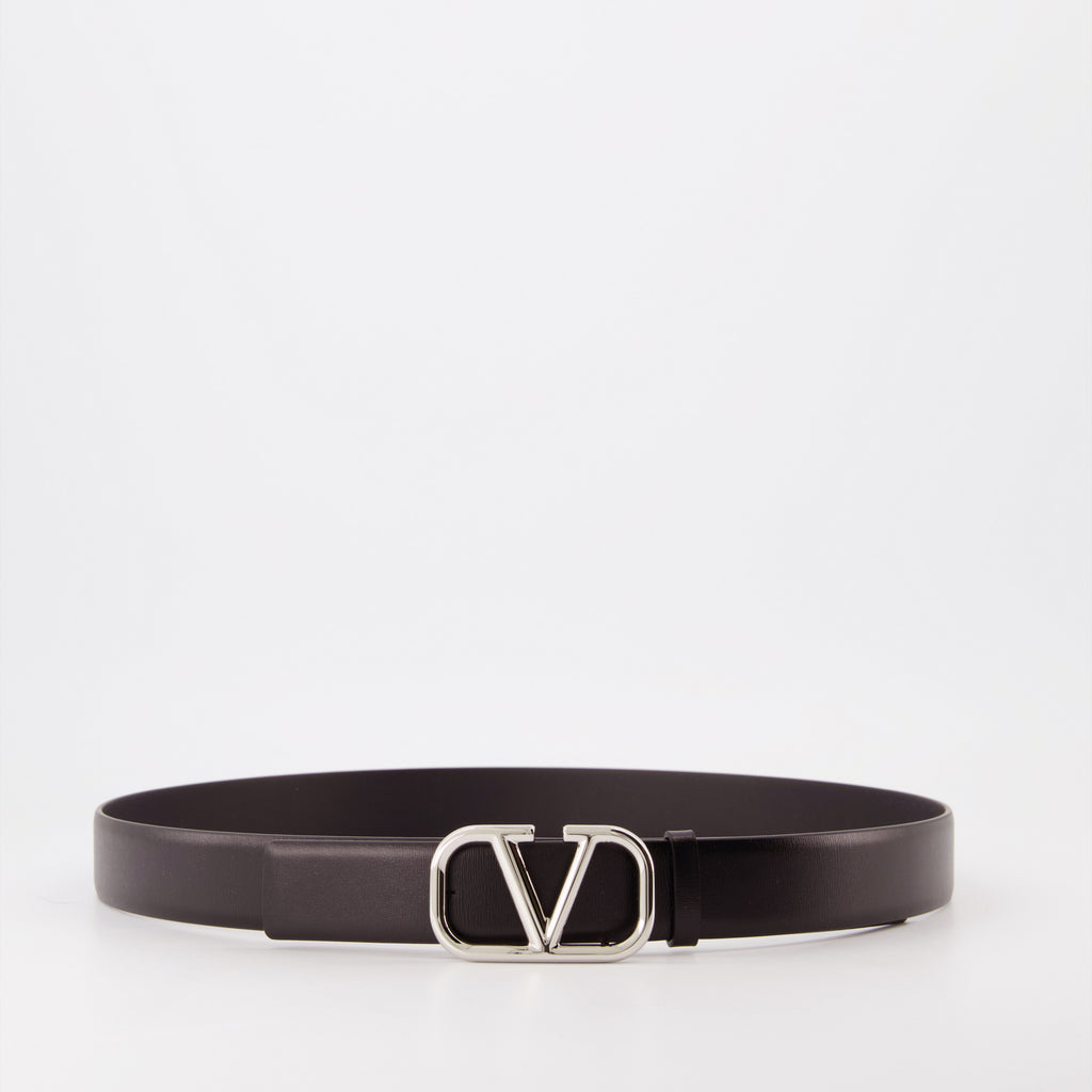Belts VLogo leather belt Valentino Garavani Brown Man