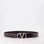 Belts VLogo leather belt Valentino Garavani Brown Man