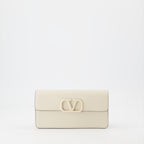 Kleine lederwaren Portefeuille VLogo Signature Valentino Garavani Beige Femme