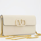 Kleine lederwaren Portefeuille VLogo Signature Valentino Garavani Beige Femme