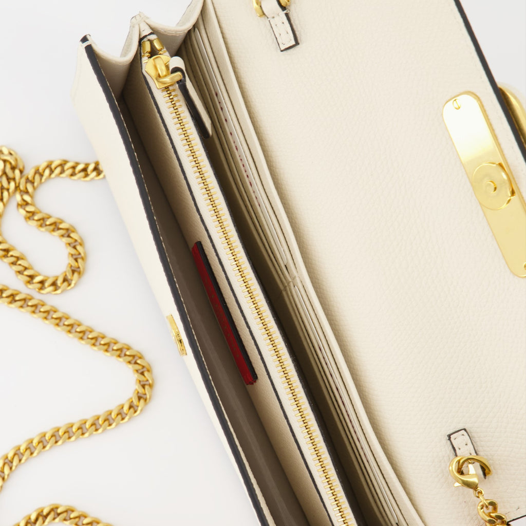 Kleine lederwaren Portefeuille VLogo Signature Valentino Garavani Beige Femme