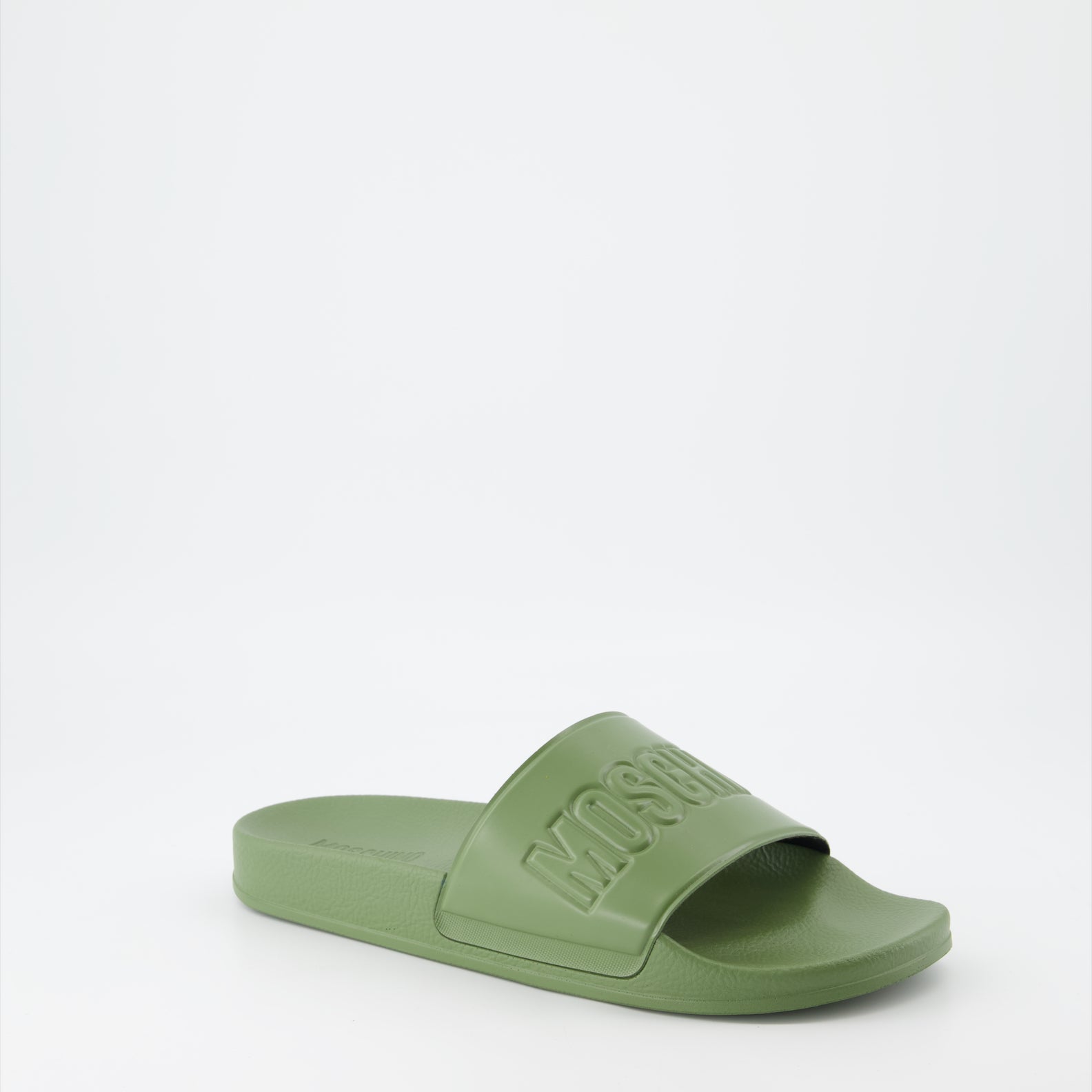 Open shoes Logo slides Moschino Green Man