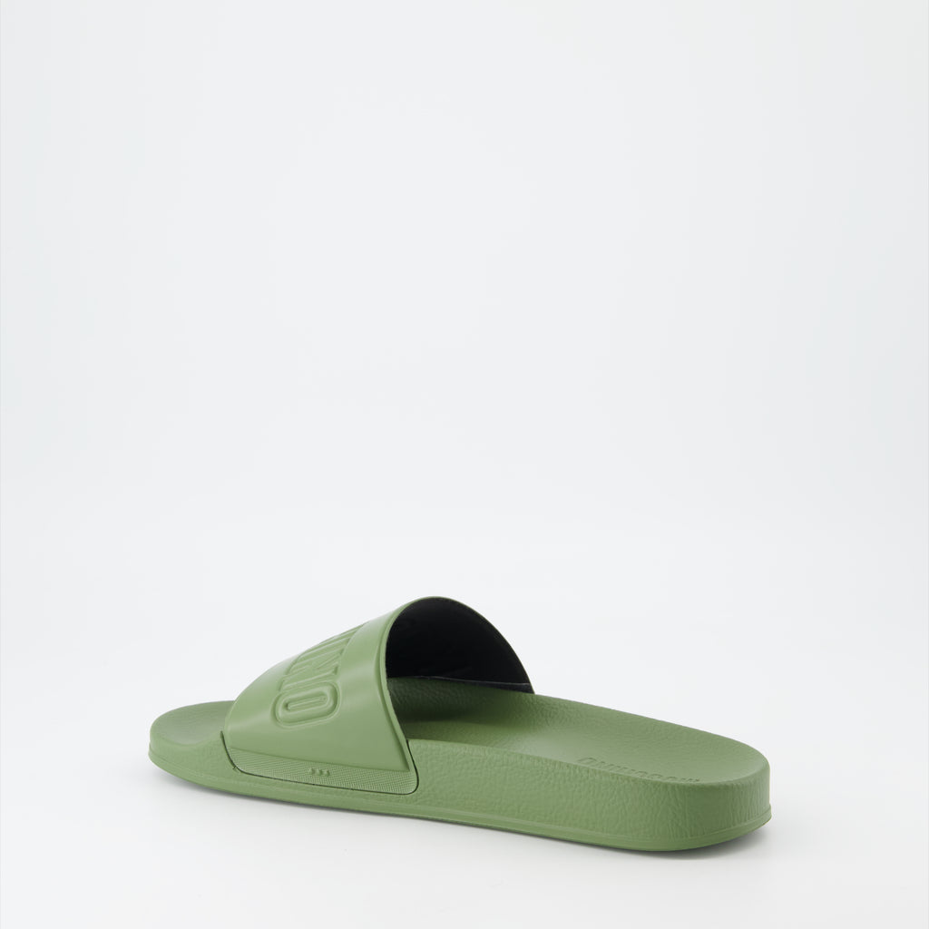 Open shoes Logo slides Moschino Green Man