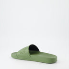 Open shoes Logo slides Moschino Green Man