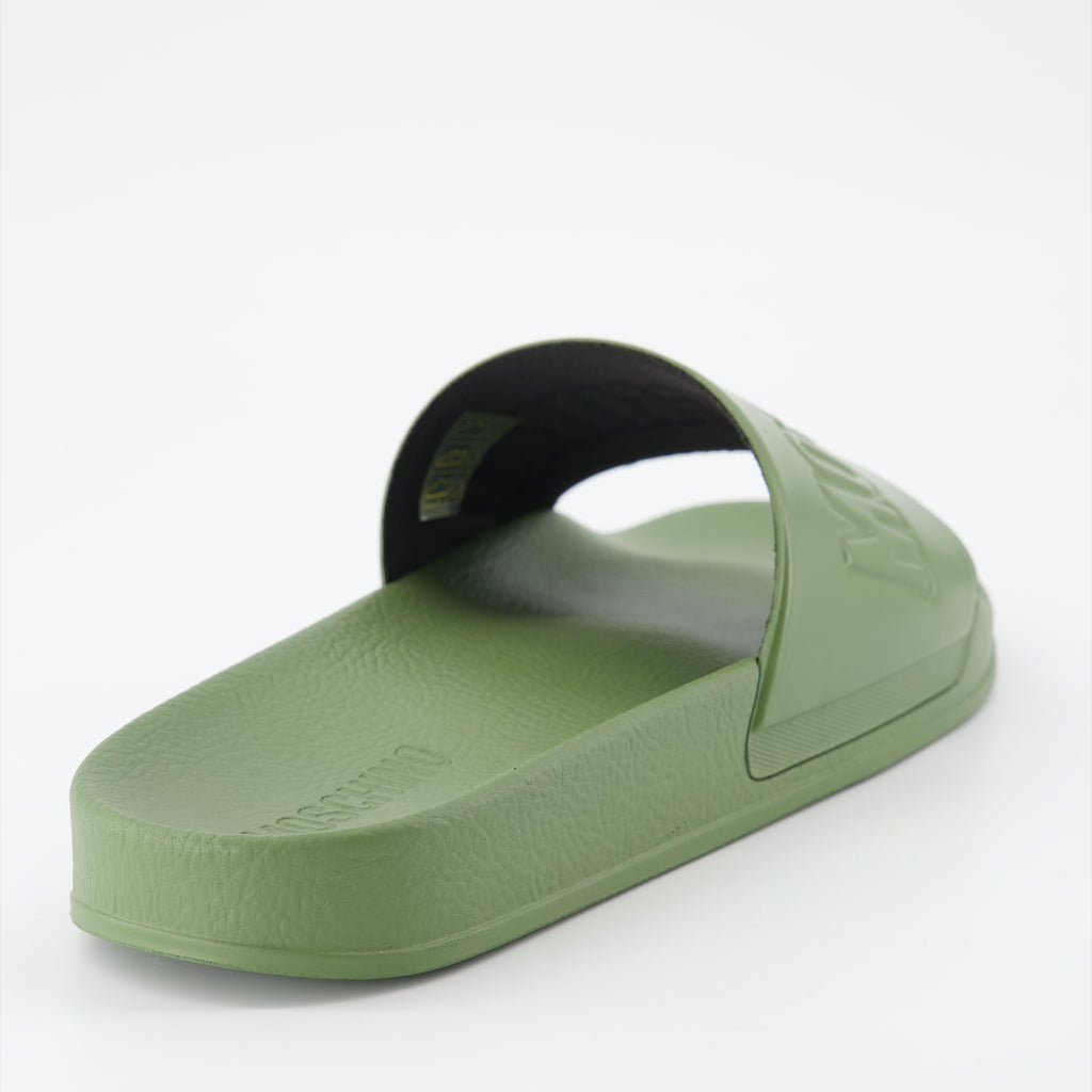 Open shoes Logo slides Moschino Green Man