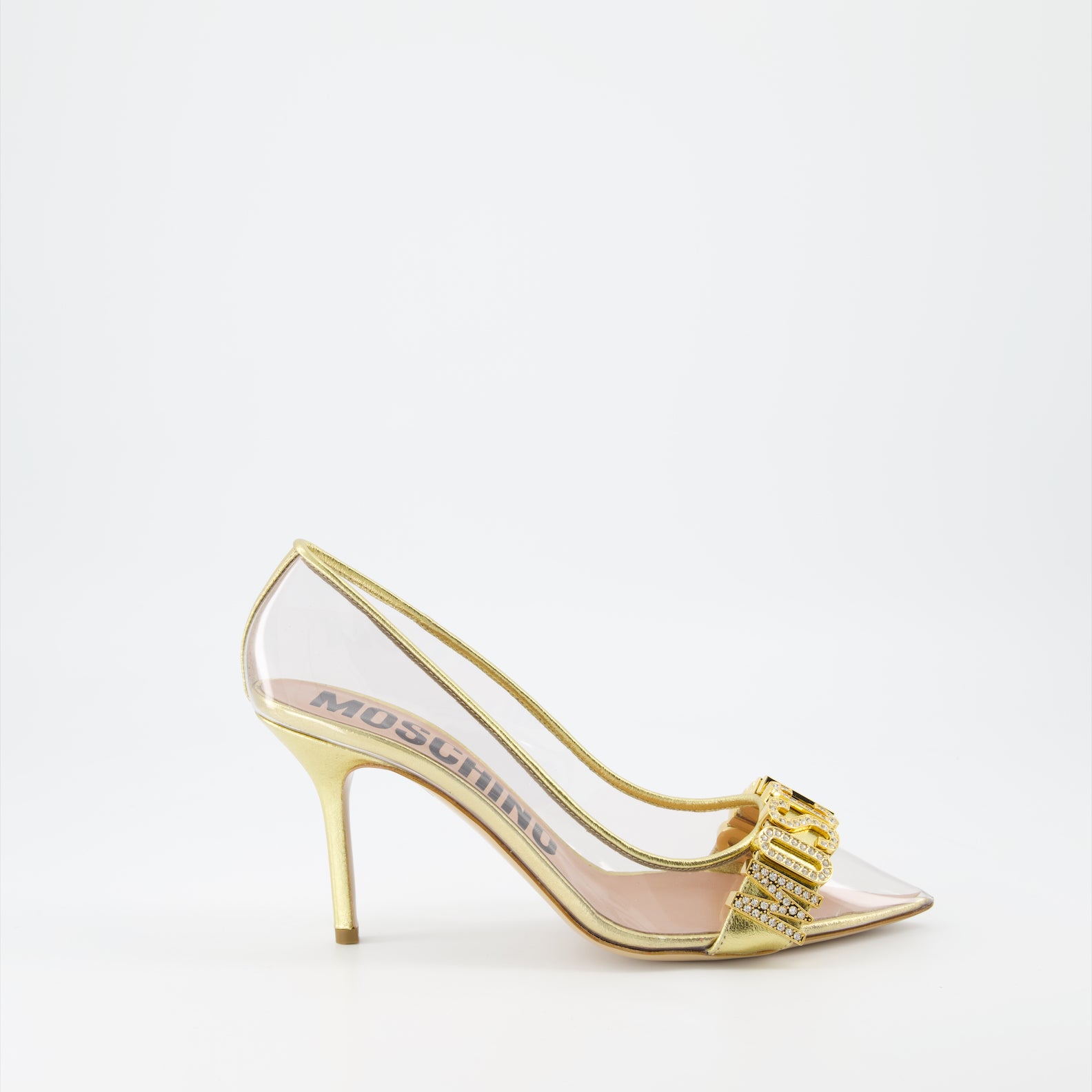 Heels Crystal pumps Moschino Gold Women