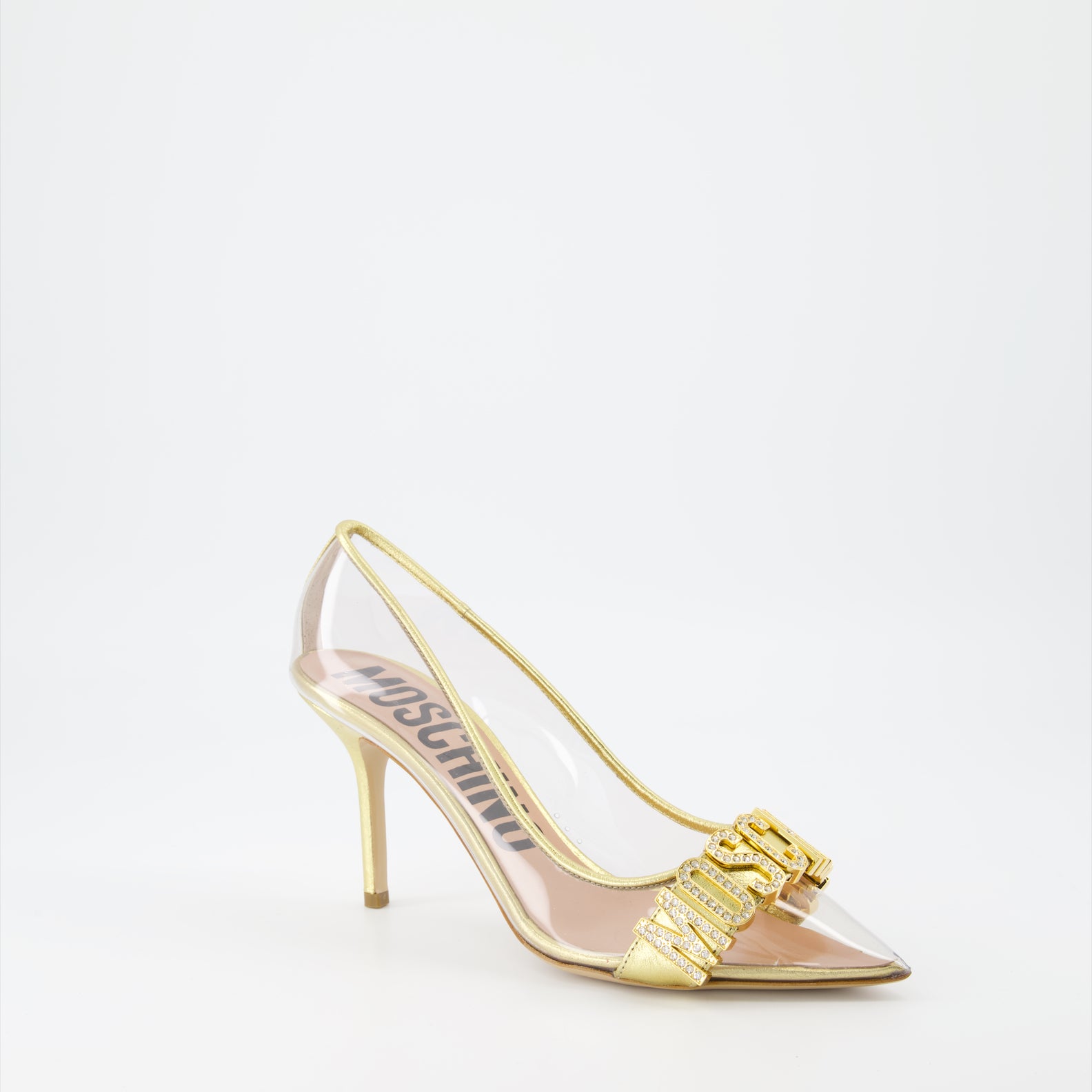 Heels Crystal pumps Moschino Gold Women