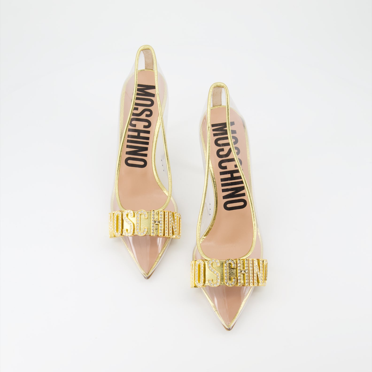 Heels Crystal pumps Moschino Gold Women