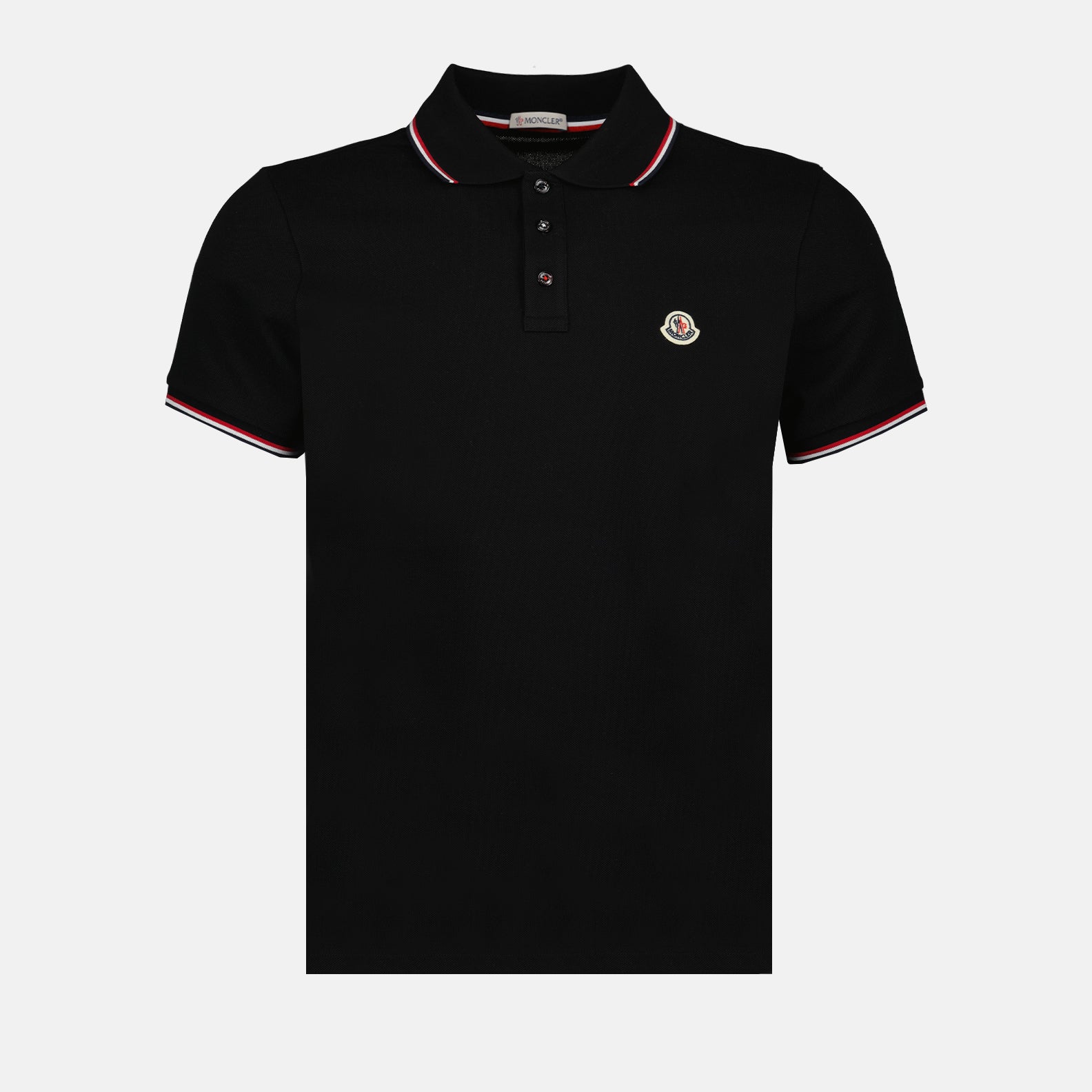 Polos Polo à logo et liseré Moncler Noir Homme
