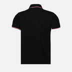 Polo shirts Polo shirt with logo and piping Moncler Black Man