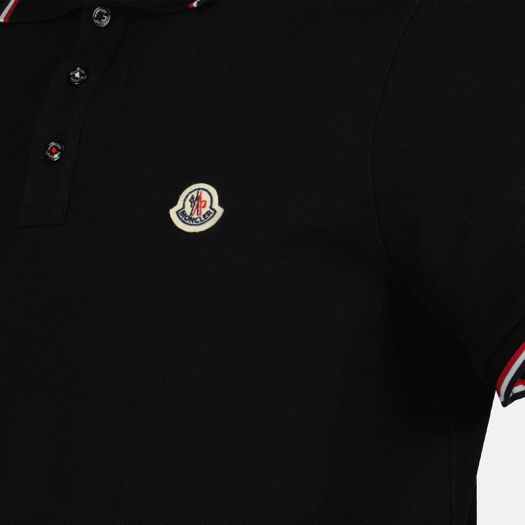 Polo shirts Polo shirt with logo and piping Moncler Black Man