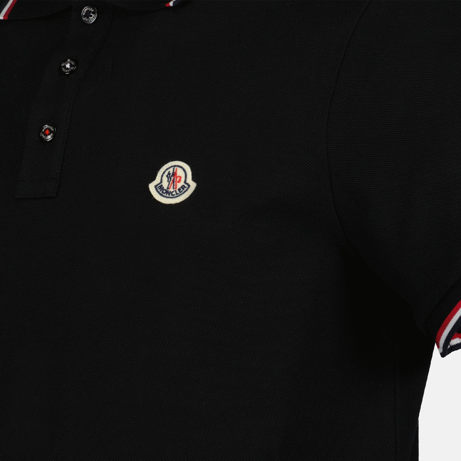 Polos Polo à logo et liseré Moncler Noir Homme